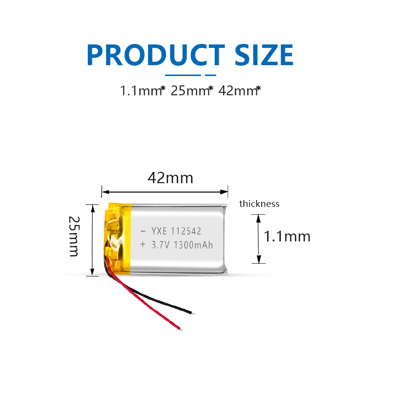 3.7 V Li-ion Battery 112542-1300mah